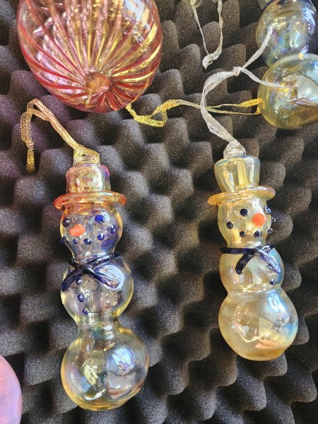 Handblown Glass Snowman Ornament